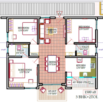 Floor Plan in 2 BHK Apartment at Bachupally – for Sale