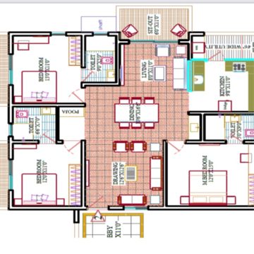 Floor Plan in 2 BHK Apartment at Bachupally – for Sale