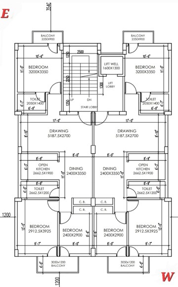 Floor Plan in 3 BHK Apartment at New Town Action AreA-Iii – for Sale