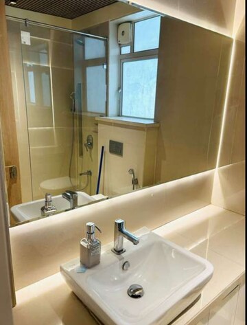 Bathroom in 3 BHK Apartment at Soham Crystal Spires, Ghodbunder Road – for Rent