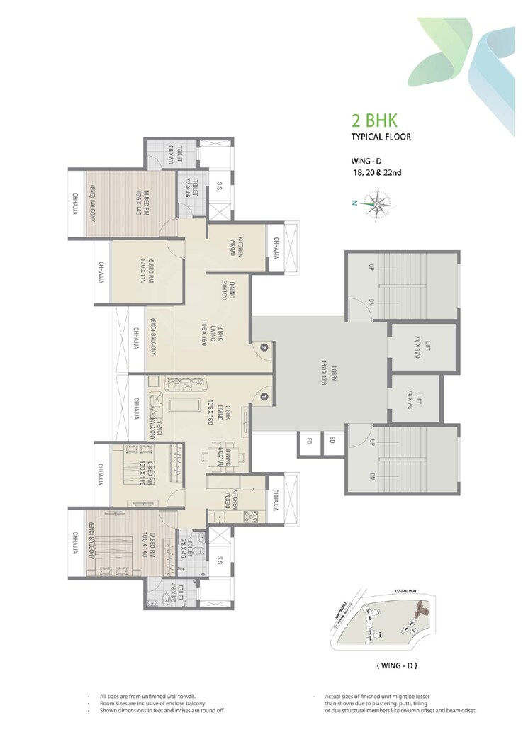 Floor Plan, balaji-delta-central 3 Bedroom 2000 Sq.Ft. Apartment In Kharghar Navi Mumbai 8272257
