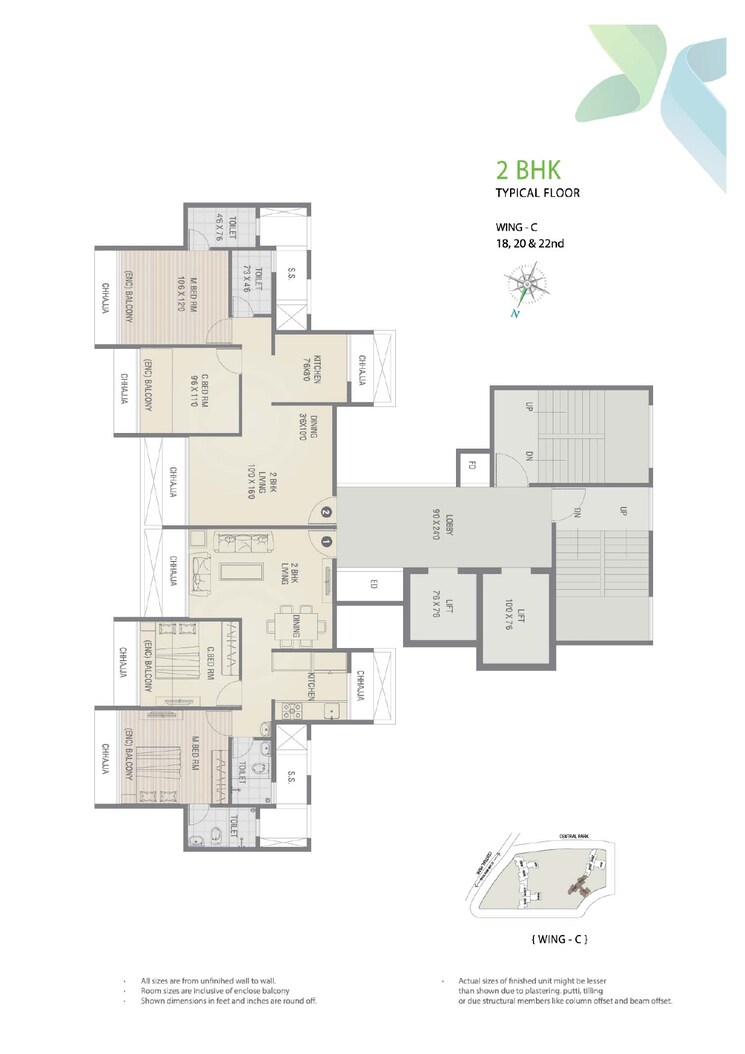 Floor Plan, balaji-delta-central 3 Bedroom 2000 Sq.Ft. Apartment In Kharghar Navi Mumbai 8272257