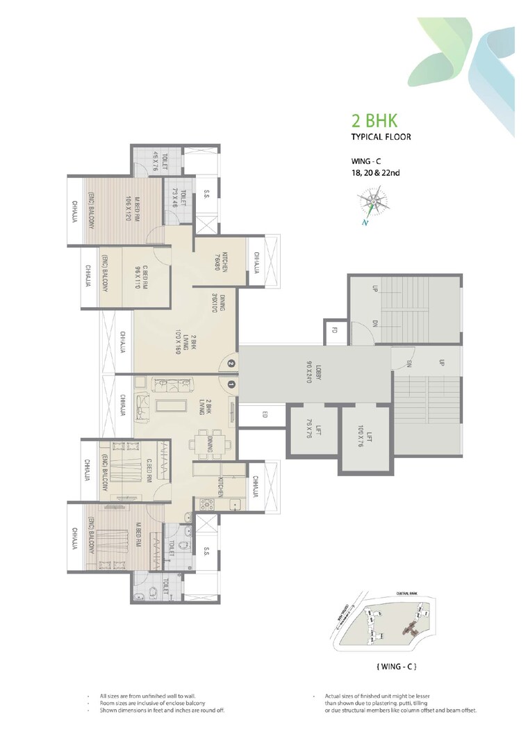 Floor Plan, balaji-delta-central 3 Bedroom 2000 Sq.Ft. Apartment In Kharghar Navi Mumbai 8272257