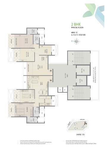 Floor Plan in 3 BHK Apartment at Balaji Delta Central, Kharghar – for Sale