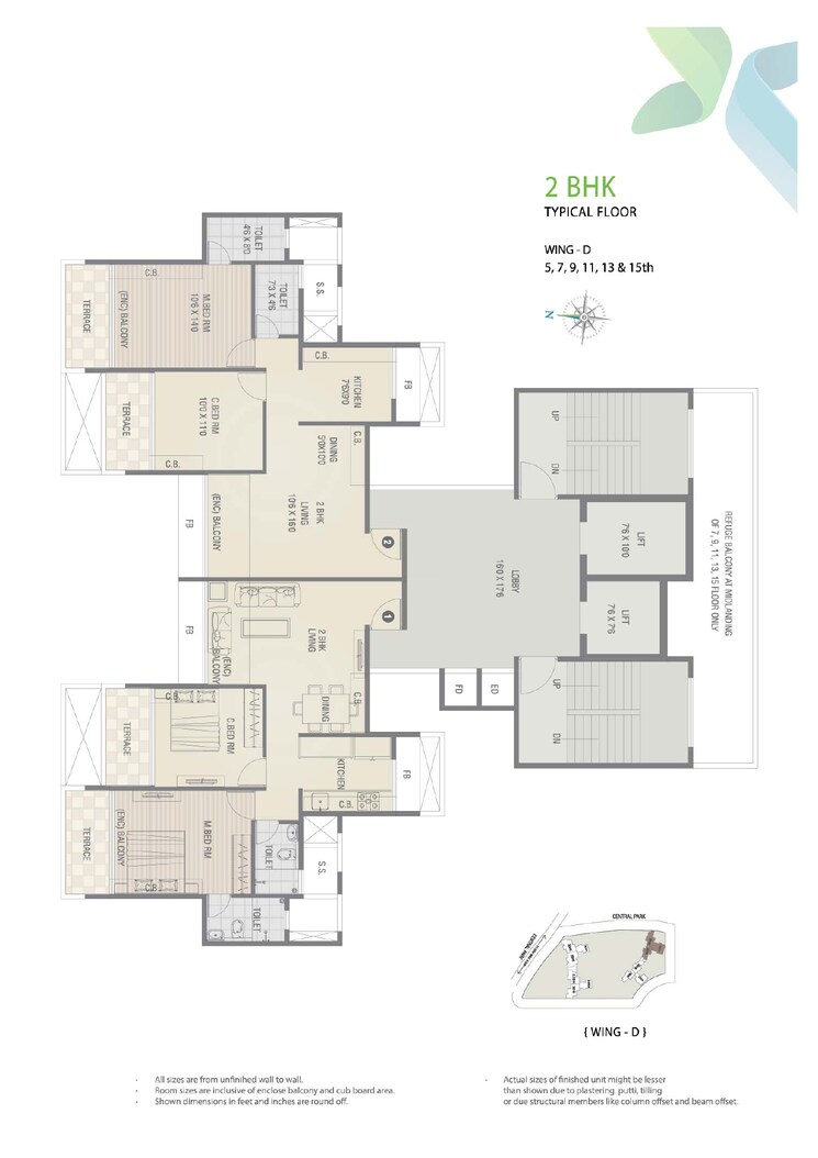 Floor Plan, balaji-delta-central 3 Bedroom 2000 Sq.Ft. Apartment In Kharghar Navi Mumbai 8272257