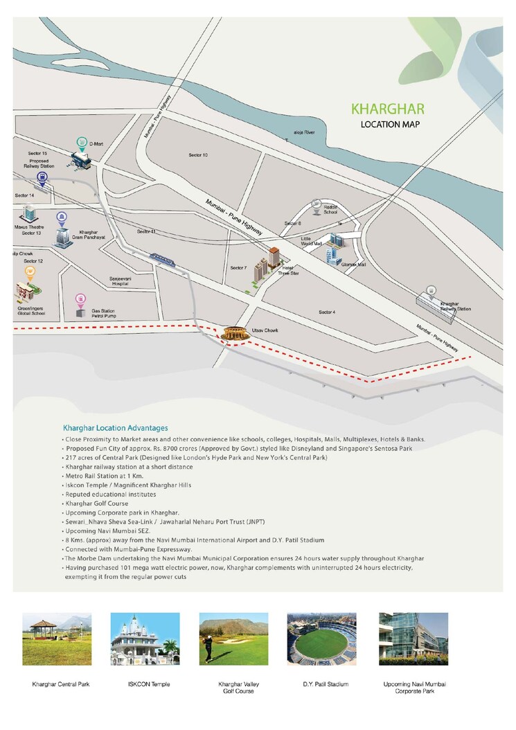 Map Location, balaji-delta-central 3 Bedroom 2000 Sq.Ft. Apartment In Kharghar Navi Mumbai 8272257