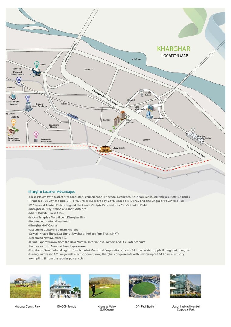 Map Location, balaji-delta-central 3 Bedroom 2000 Sq.Ft. Apartment In Kharghar Navi Mumbai 8272257
