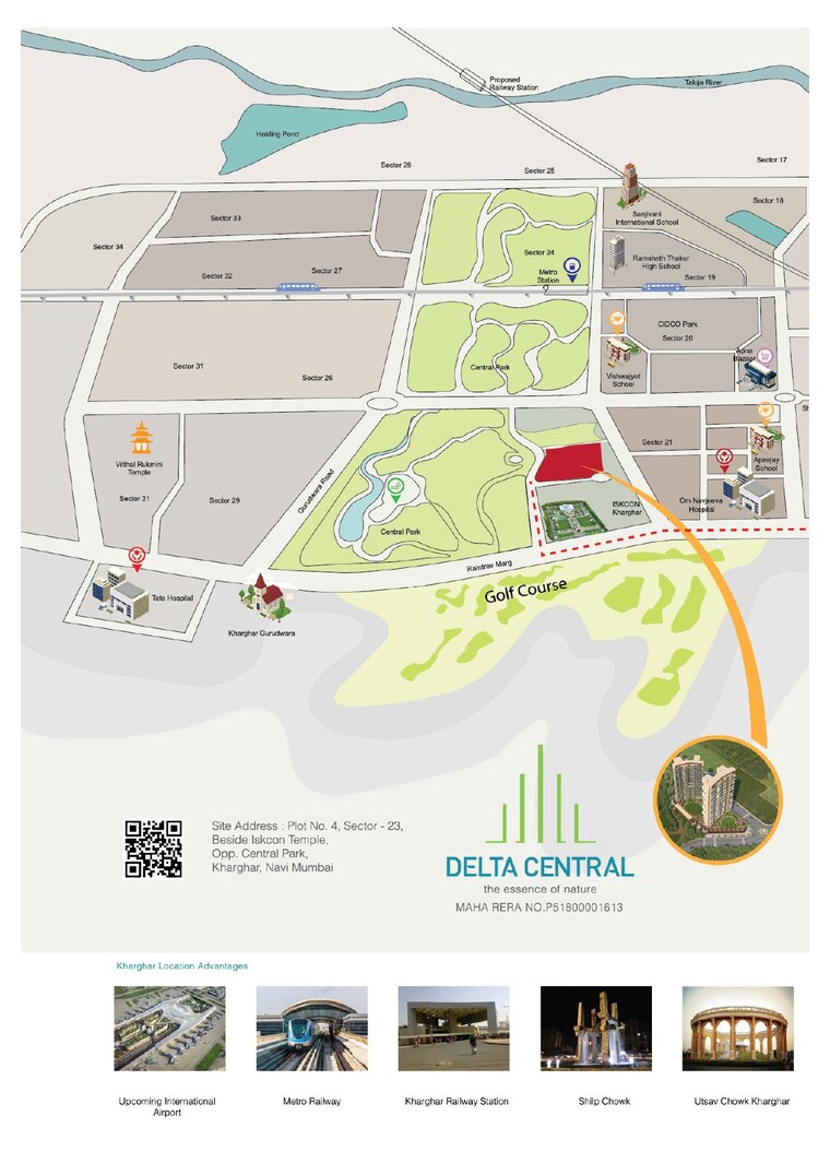 Map Location, balaji-delta-central 3 Bedroom 2000 Sq.Ft. Apartment In Kharghar Navi Mumbai 8272257