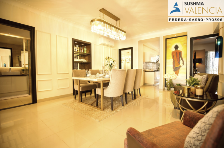 Living Room, sushma-valencia 3 Bedroom 2250 Sq.Ft. Apartment In Nagla Road Zirakpur 8272523