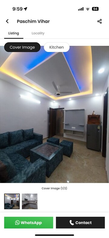 1.5 BHK Apartment For Rent in Paschim Vihar