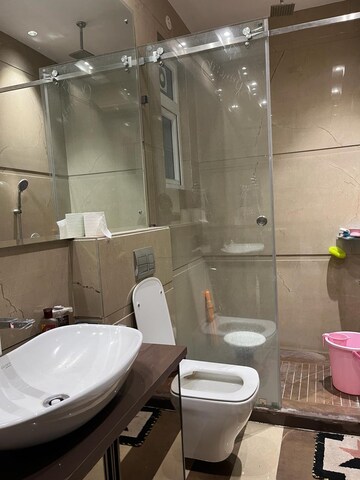 Bathroom in 3 BHK Builder Floor at Ansal Sushant Lok I, Sector 43 – for Rent