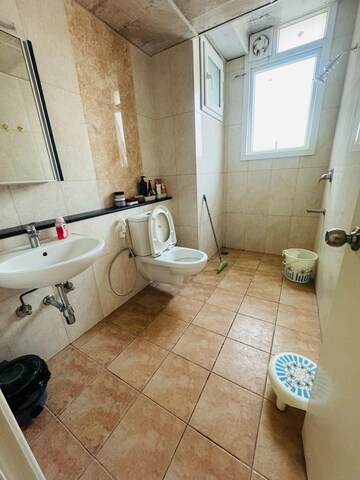 Bathroom in 3 BHK Apartment at Mantri Lithos, Thanisandra – for Rent