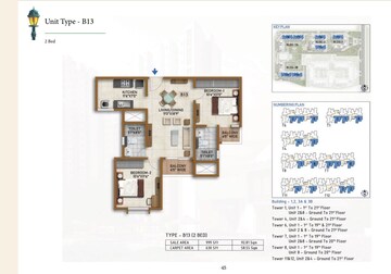 Floor Plan in 2 BHK Apartment at Prestige Finsbury Park Hyde, Bagaluru  – for Rent