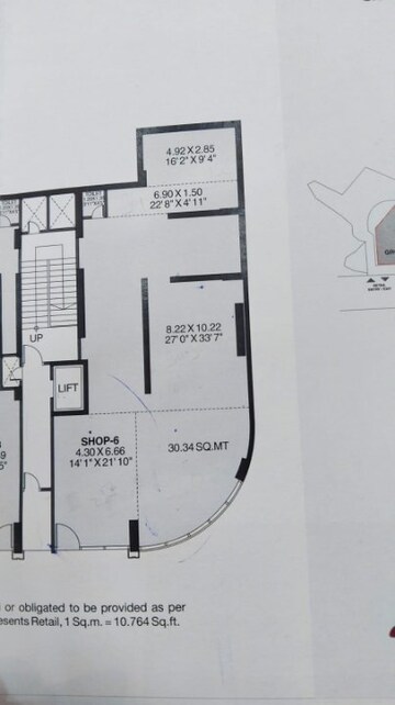 Floor Plan in  Showroom at Godrej Exquisite, Ghodbunder Road – for Rent