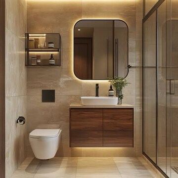 Bathroom in 3 BHK Apartment at Mahagun Mirabella, Sector 79 – for Rent