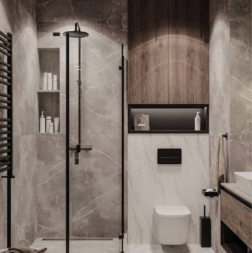 Bathroom in 3 BHK Apartment at Mahagun Mirabella, Sector 79 – for Rent