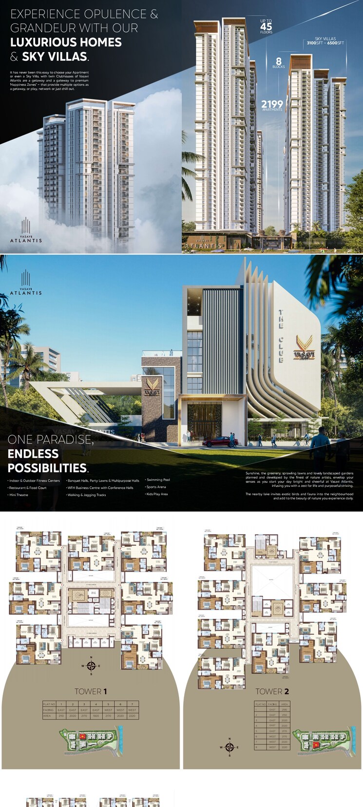 Exterior View, vasavi-atlantis 3.5 Bedroom 3030 Sq.Ft. Apartment In Narsingi Hyderabad 8282778