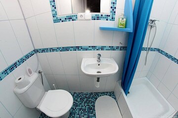 Bathroom in 1 BHK Apartment at Bharat Vihar  – for Rent