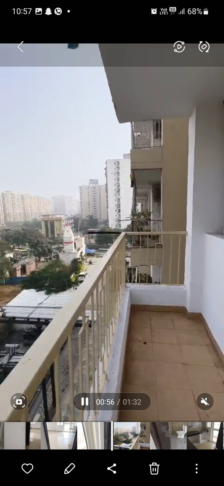 Balcony, proview-officer-city-2 2 Bedroom 1085 Sq.Ft. Apartment In Raj Nagar Extension Ghaziabad 8285964