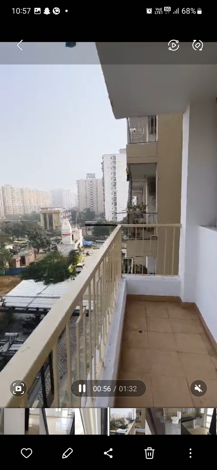 Balcony, proview-officer-city-2 2 Bedroom 1085 Sq.Ft. Apartment In Raj Nagar Extension Ghaziabad 8285964