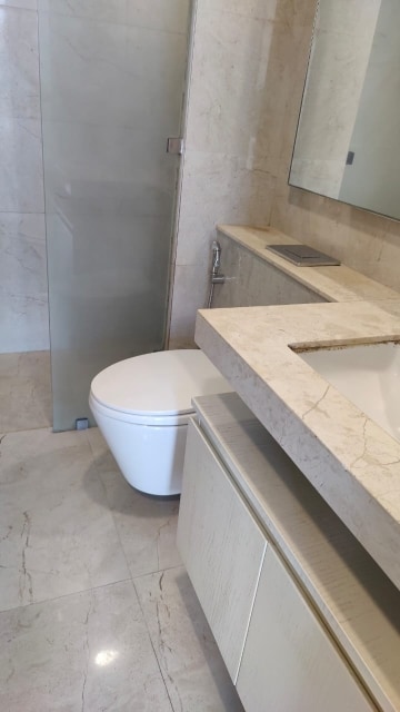 Bathroom in 2 BHK Apartment at Hiranandani Atlantis, Powai – for Rent