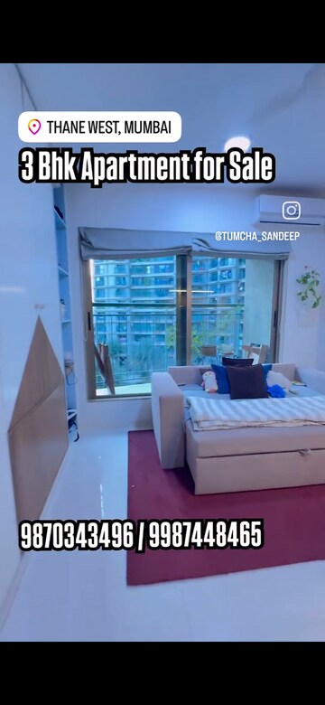 Bedroom in 3 BHK Apartment at Neelkanth Greens, Manpada – for Sale