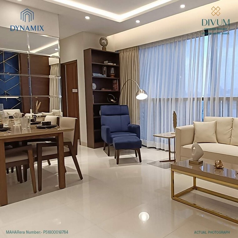 Living Room, dynamix-divum 2 Bedroom 757 Sq.Ft. Apartment In Riddhi Gardens Mumbai 8288888