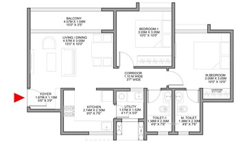 Floor Plan in 2 BHK Apartment at Godrej Park Retreat, Sarjapur Road – for Sale