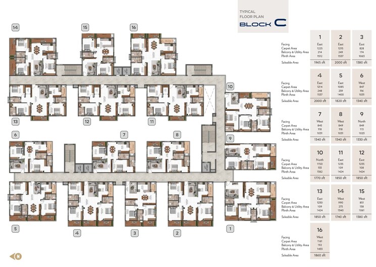 Floor Plan, magna-solitaire 3 Bedroom 1865 Sq.Ft. Apartment In Peeranchuruvu Hyderabad 8291228