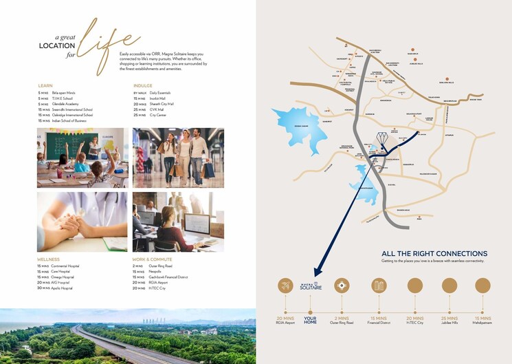 Map Location, magna-solitaire 3 Bedroom 2050 Sq.Ft. Apartment In Peeranchuruvu Hyderabad 8291229