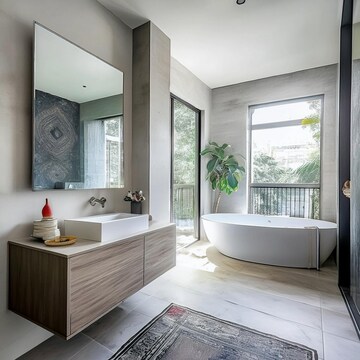 Bathroom in 3 BHK Apartment at Unimark Riviera, Uttarpara Kotrung – for Sale