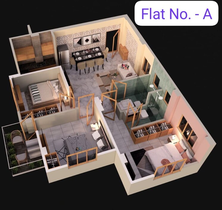 Floor Plan, agarpara 3 Bedroom 1200 Sq.Ft. Builder Floor In Agarpara Kolkata 8292419