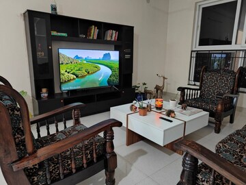 Living Room in 3 BHK Apartment at Pashmina Waterfront, Old Madras Road – for Rent