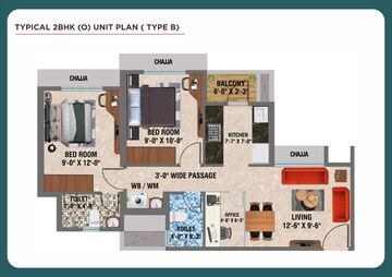 Floor Plan in 2 BHK Builder Floor at Arihant Avanti, Shilphata – for Sale