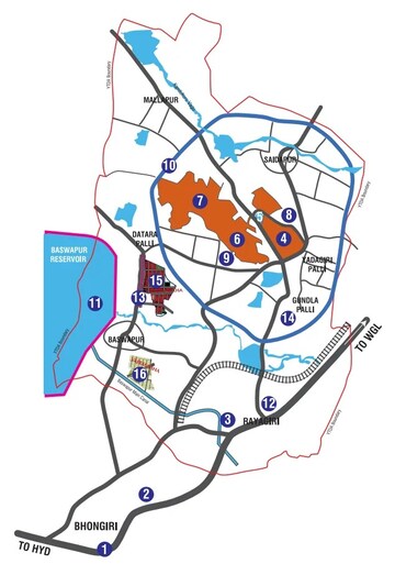  Plot – Map Location View at Bhuvanagiri - for Sale