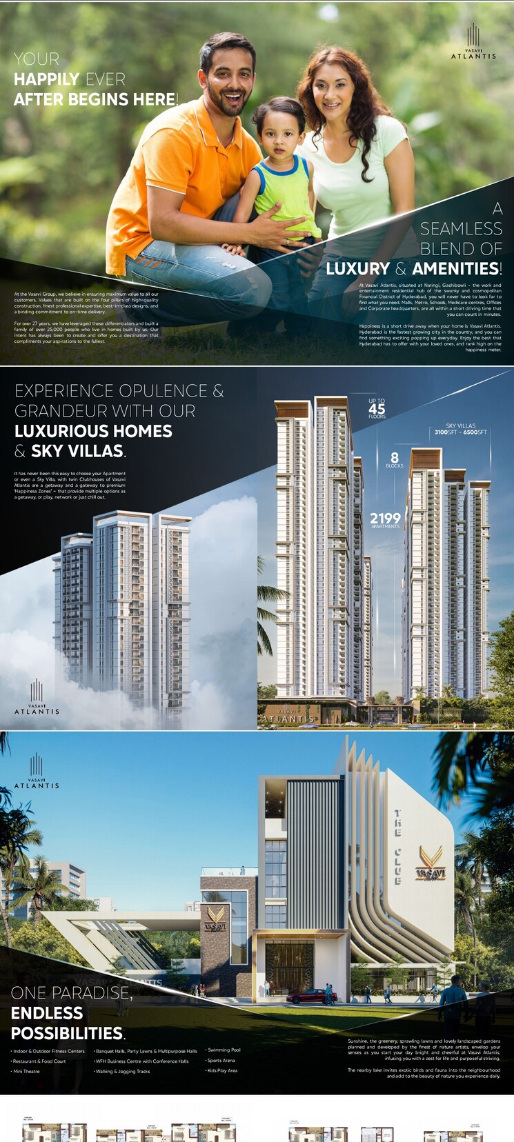 Exterior View, vasavi-atlantis 3 Bedroom 1920 Sq.Ft. Apartment In Narsingi Hyderabad 8296877