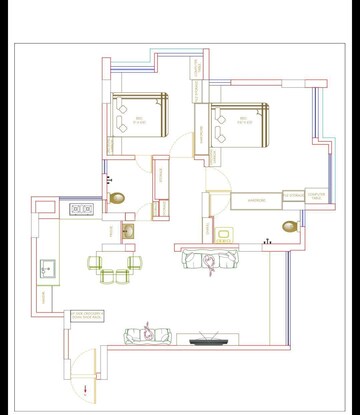 Floor Plan in 2 BHK Apartment at Lok Upvan Apartment Phase 2, Vasant Vihar – for Sale