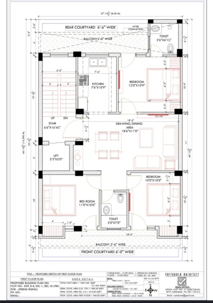 Floor Plan, bptp-district 3 Bedroom 150 Sq.Yd. Builder Floor In Sector 81 Faridabad 8297150