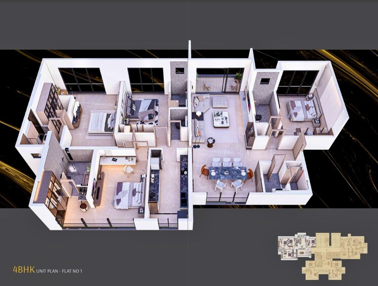 Floor Plan, goregaon west 4 Bedroom 1650 Sq.Ft. Apartment In Goregaon West Mumbai 8297280