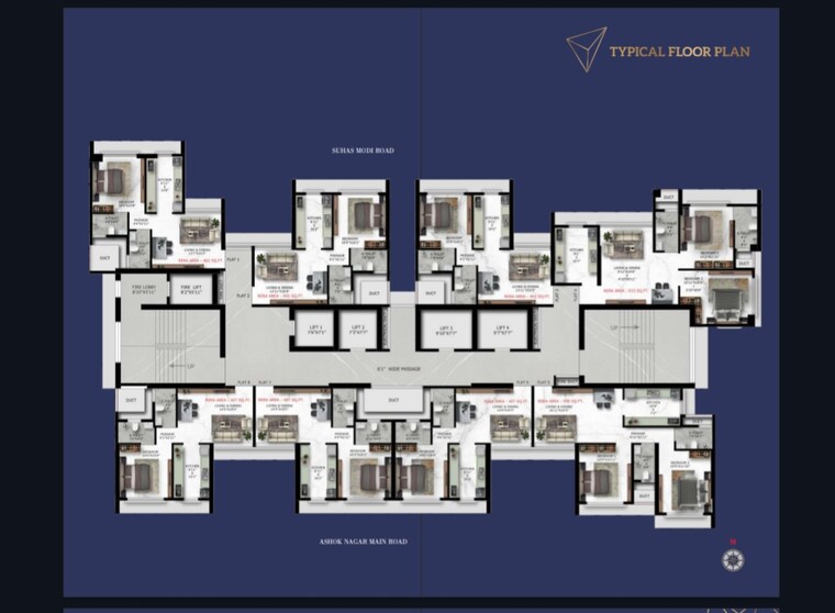 Floor Plan, mahaveer-solitaire-edge 1 Bedroom 402 Sq.Ft. Apartment In Kandivali East Mumbai 8297784