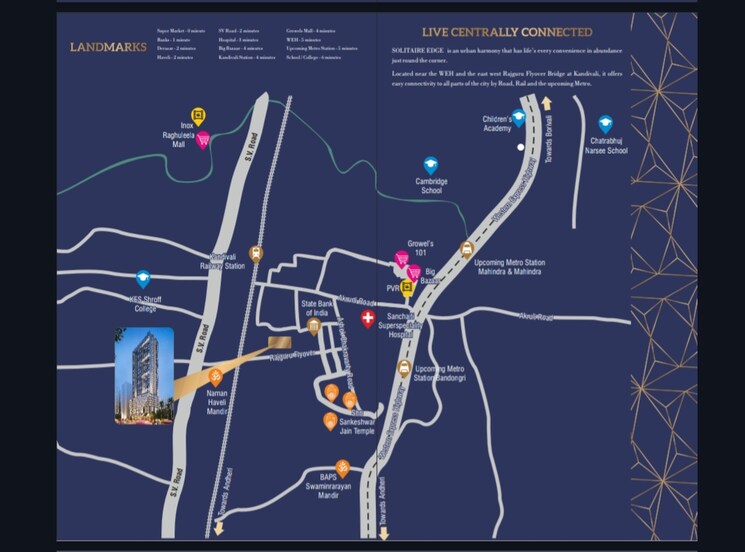 Map Location, mahaveer-solitaire-edge 1 Bedroom 402 Sq.Ft. Apartment In Kandivali East Mumbai 8297784