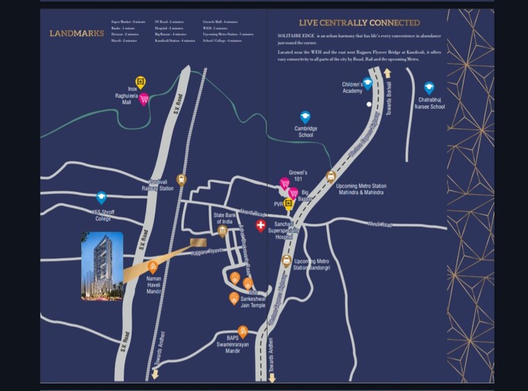 Map Location, mahaveer-solitaire-edge 1 Bedroom 402 Sq.Ft. Apartment In Kandivali East Mumbai 8297784