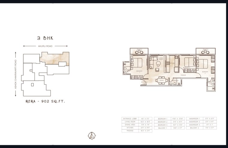 Floor Plan, sambhavparshva-tsaaya 1 Bedroom 453 Sq.Ft. Apartment In Kandivali East Mumbai 8298068
