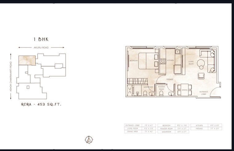 Floor Plan, sambhavparshva-tsaaya 1 Bedroom 453 Sq.Ft. Apartment In Kandivali East Mumbai 8298068