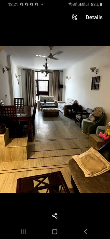 Living Room in 3 BHK Builder Floor at Greater Kailash I – for Rent