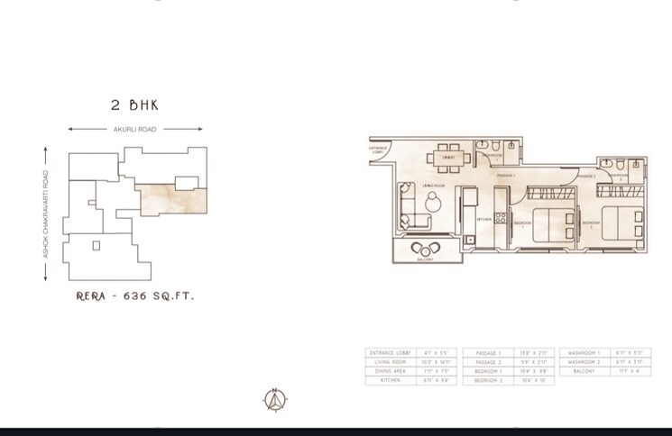 Floor Plan, sambhavparshva-tsaaya 2 Bedroom 636 Sq.Ft. Apartment In Kandivali East Mumbai 8298143