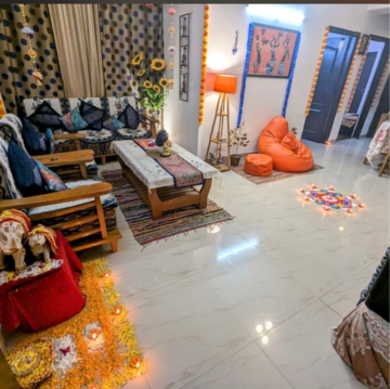 Living Room in 3 BHK Apartment at Nimbus The Hyde park, Sector 78 – for Rent