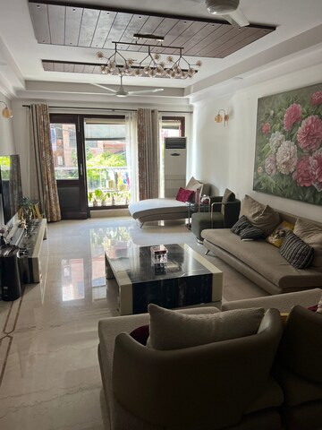 Living Room in 3 BHK Apartment at Kailash Colony – for Sale