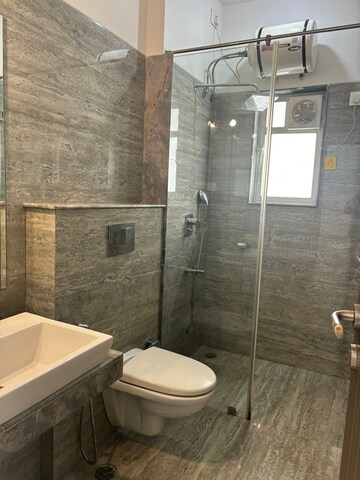 Bathroom in 3 BHK Apartment at K Raheja Heights, Malad East – for Rent