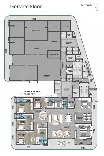 Floor Plan in 4 BHK Apartment at Hyma My Home 99, Kokapet – for Sale
